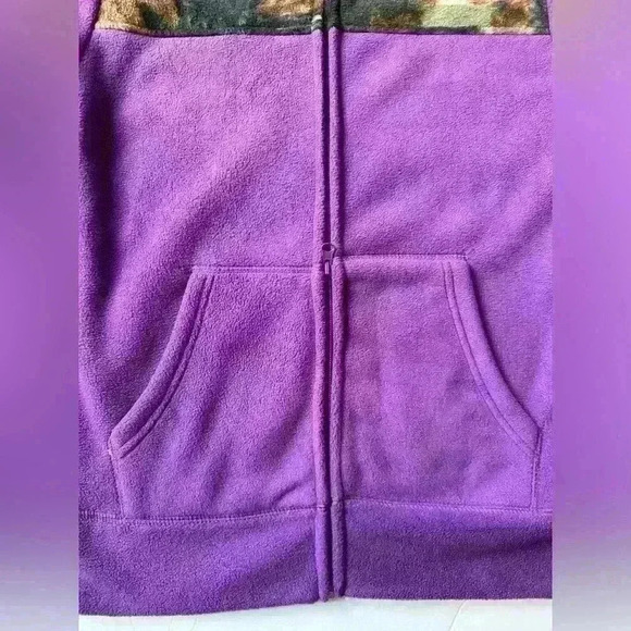 Trail Crest Hooded Camo Purple Fleece Jacket XSmall Women’s - Picture 2 of 6